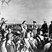 Артисты из Киргизии выступают с концертом перед бойцами 8-ой гвардейской дивизии им. И.В. Панфилова, 1943 год. Автор: Кабар